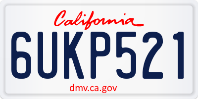 CA license plate 6UKP521