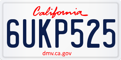 CA license plate 6UKP525