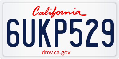 CA license plate 6UKP529