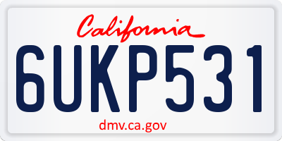 CA license plate 6UKP531