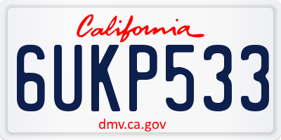 CA license plate 6UKP533