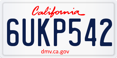 CA license plate 6UKP542