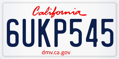 CA license plate 6UKP545