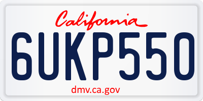 CA license plate 6UKP550