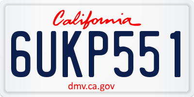CA license plate 6UKP551
