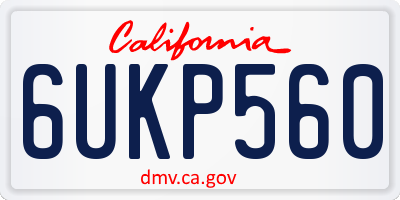 CA license plate 6UKP560