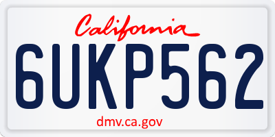CA license plate 6UKP562