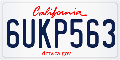 CA license plate 6UKP563