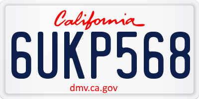CA license plate 6UKP568