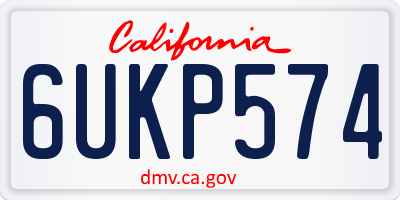 CA license plate 6UKP574