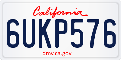 CA license plate 6UKP576