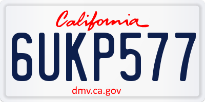 CA license plate 6UKP577