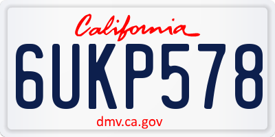 CA license plate 6UKP578