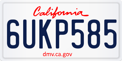 CA license plate 6UKP585