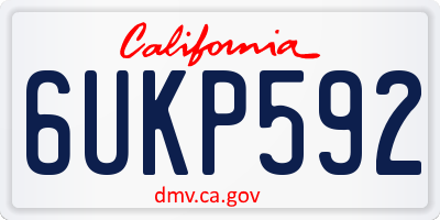 CA license plate 6UKP592