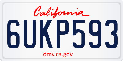 CA license plate 6UKP593