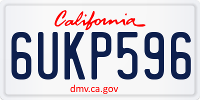 CA license plate 6UKP596
