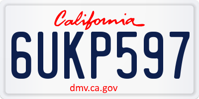 CA license plate 6UKP597