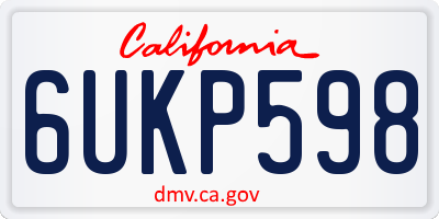 CA license plate 6UKP598