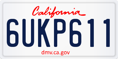 CA license plate 6UKP611