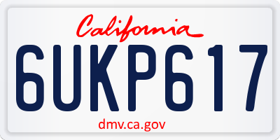 CA license plate 6UKP617
