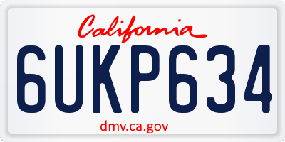 CA license plate 6UKP634
