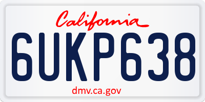CA license plate 6UKP638