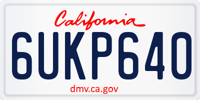 CA license plate 6UKP640