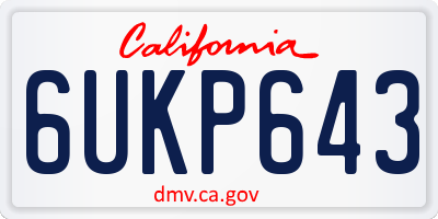 CA license plate 6UKP643