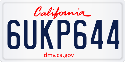 CA license plate 6UKP644