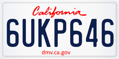 CA license plate 6UKP646