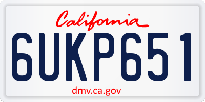CA license plate 6UKP651