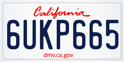 CA license plate 6UKP665