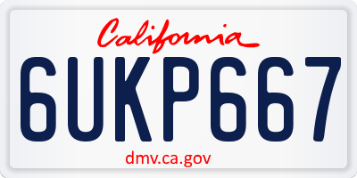CA license plate 6UKP667