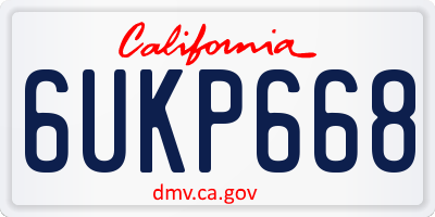 CA license plate 6UKP668