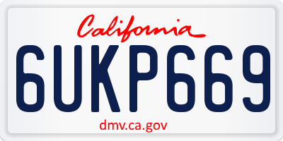 CA license plate 6UKP669