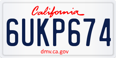 CA license plate 6UKP674