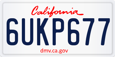 CA license plate 6UKP677