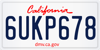 CA license plate 6UKP678
