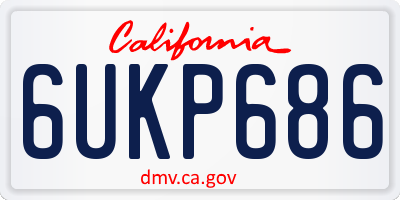 CA license plate 6UKP686