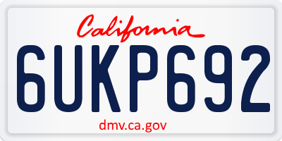 CA license plate 6UKP692