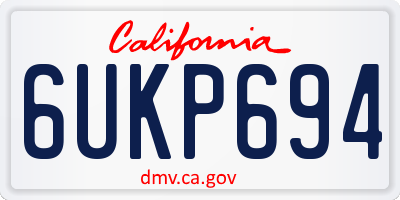 CA license plate 6UKP694