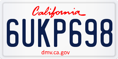 CA license plate 6UKP698