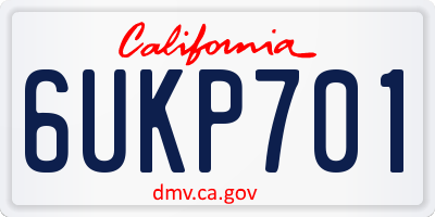 CA license plate 6UKP701