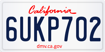 CA license plate 6UKP702
