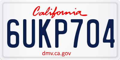 CA license plate 6UKP704