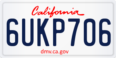 CA license plate 6UKP706