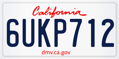 CA license plate 6UKP712