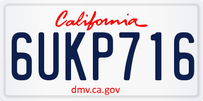 CA license plate 6UKP716