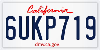 CA license plate 6UKP719